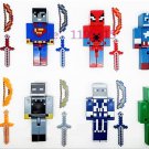 8PCS/lot Minecraft Game Brinquedo Toys Avengers Super Hero Justice League Building Blocks Toys