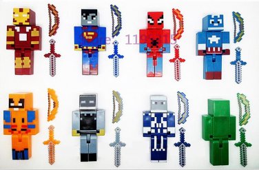 8PCS/lot Minecraft Game Brinquedo Toys Avengers Super Hero Justice League Building Blocks Toys