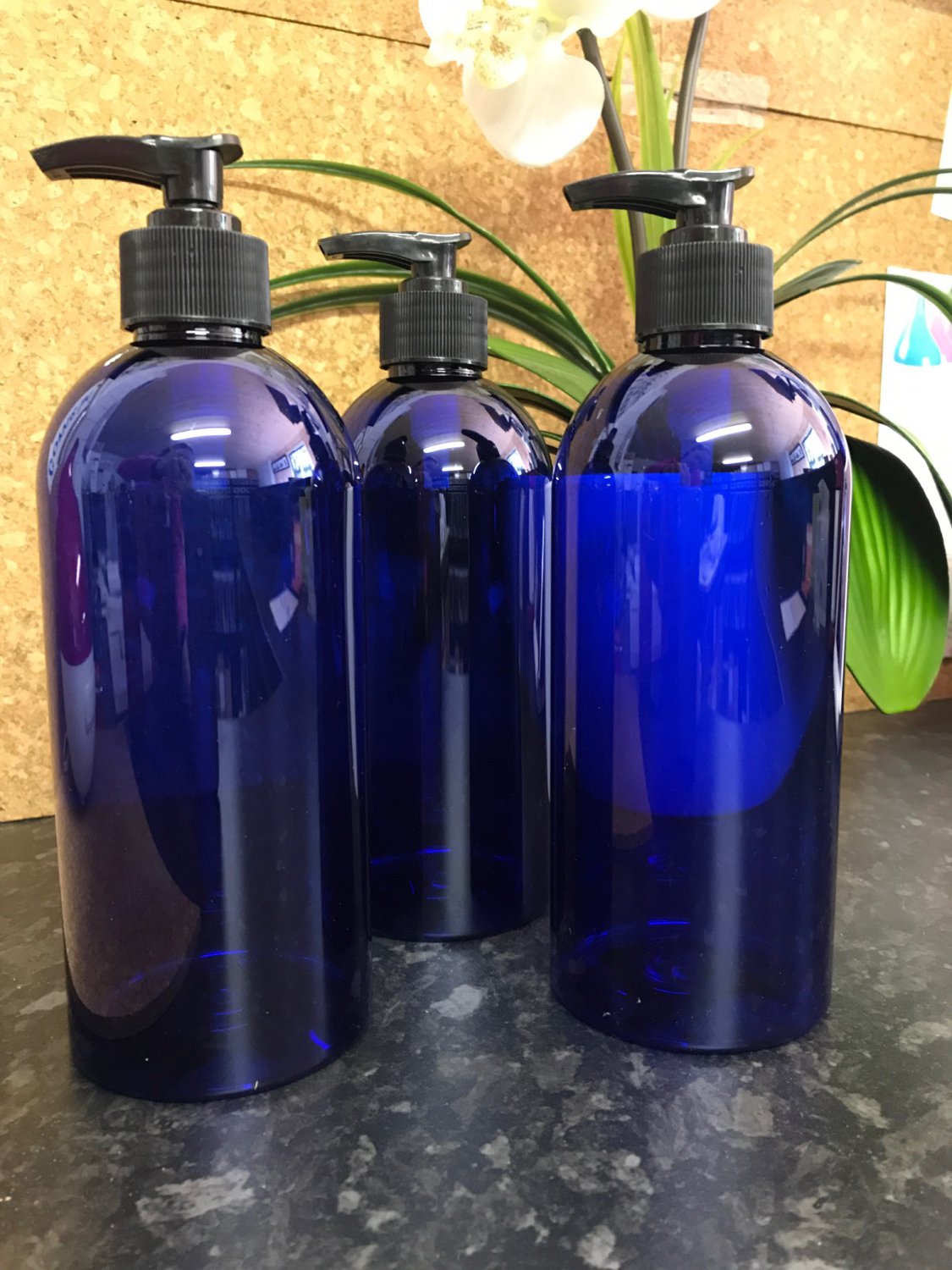 Download 500ml Blue PET Pump bottle Yellowimages Mockups