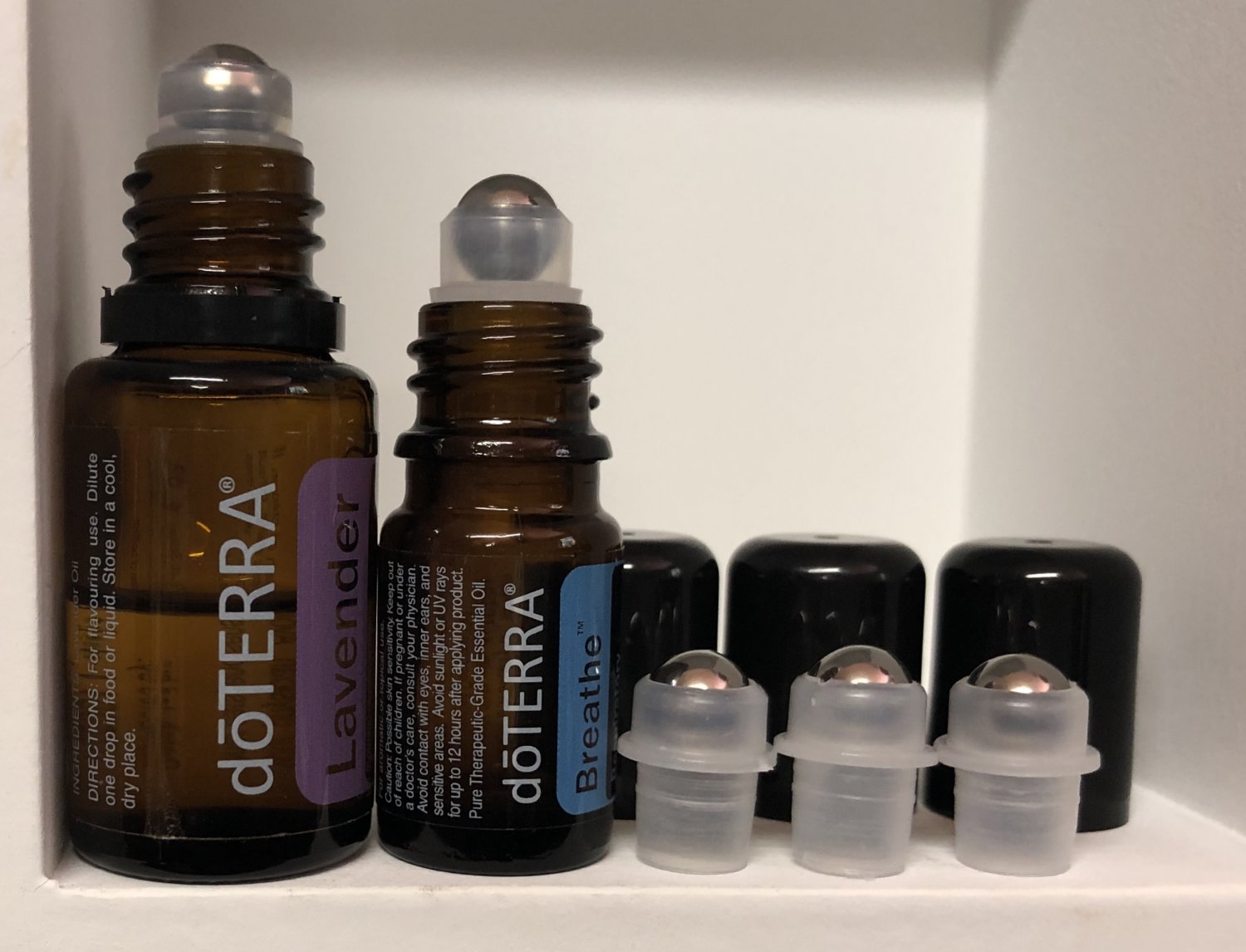 Essential Oil Bottle Rollers and Lids x20