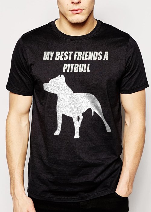 Best Buy MY BEST FRIENDS A PITBULL Men Adult T-Shirt Sz S-2XL