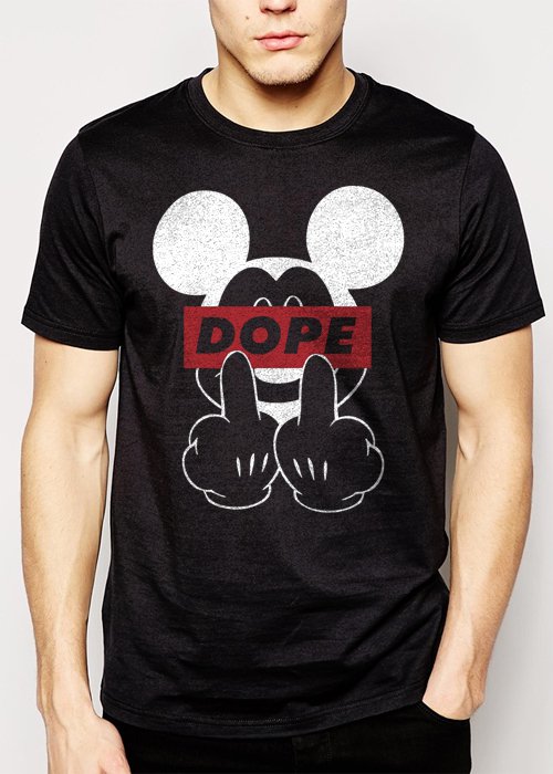 Best Buy Womens New Dope Mickey Mouse black Men Adult T-Shirt Sz S-2XL