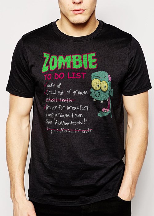 Best Buy Zombie To Do List Men Adult T-Shirt Sz S-2XL