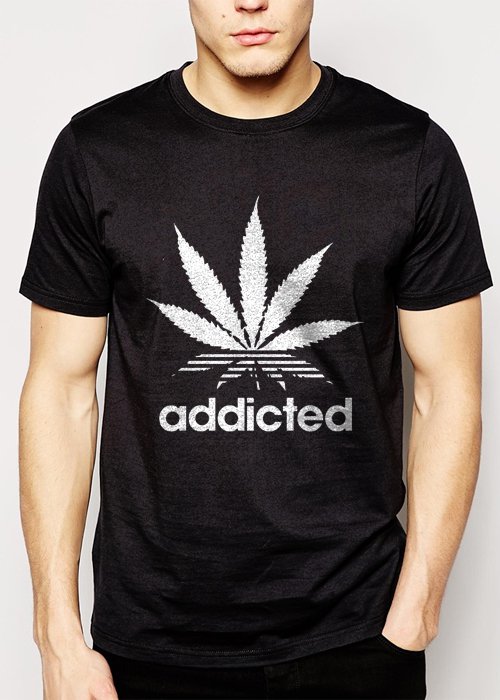 Best Buy Addicted Cannabis Funky Cool Swag Men Adult T-Shirt Sz S-2XL