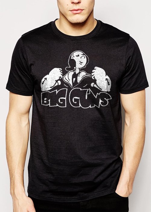 Best Buy Olive Oyl Big Guns Popeye Gym Workout Men Adult T-Shirt Sz S-2XL