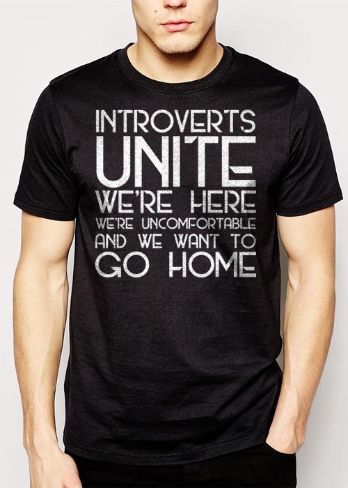 Best Buy Introverts Unite We're Here We're Uncomfortable Men Adult T-Shirt Sz S-2XL