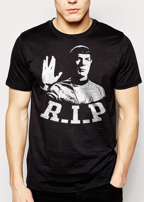 Best Buy Mr Spock RIP Leonard Nimoy Star Trek Men Adult T-Shirt Sz S-2XL