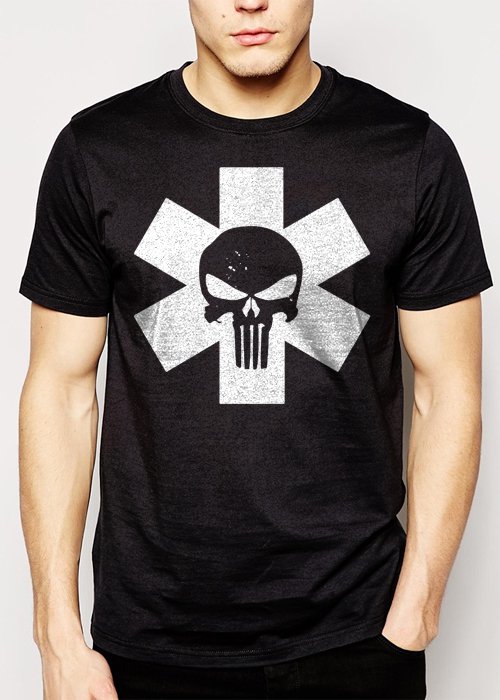 Best Buy PUNISH STAR LIFE MEDIC PARAMEDIC EMT EMS NURSE  Men Adult T-Shirt Sz S-2XL