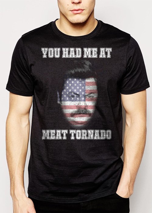 Best Buy RON SWANSON YOU HAD ME AT MEAT TORNADO Men Adult T-Shirt Sz S-2XL