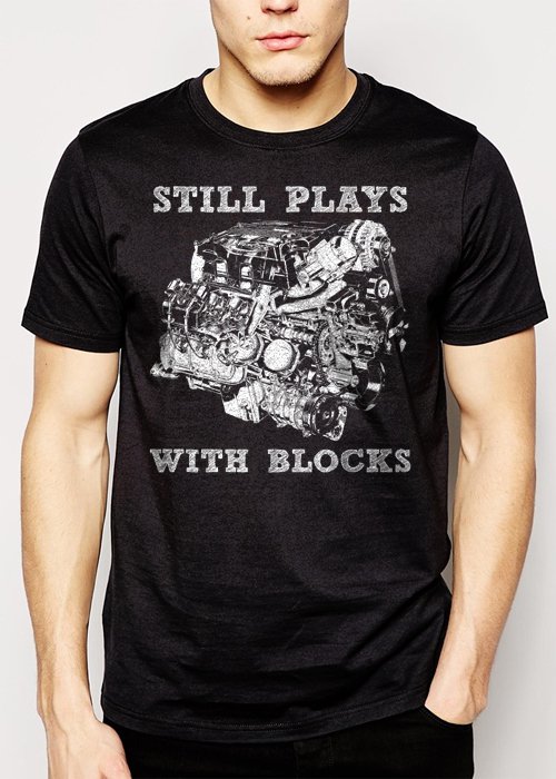 Best Buy STILL PLAYS WITH BLOCK  CHEVY CAR TRUCK CLASSIC Men Adult T-Shirt Sz S-2XL