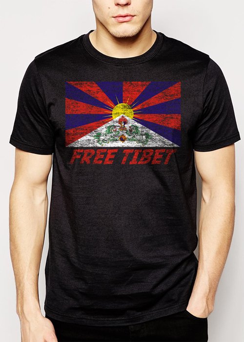 Best Buy FREE TIBET Coexist Flag Dalai Lama Peace Human Rights Men Adult T-Shirt Sz S-2XL