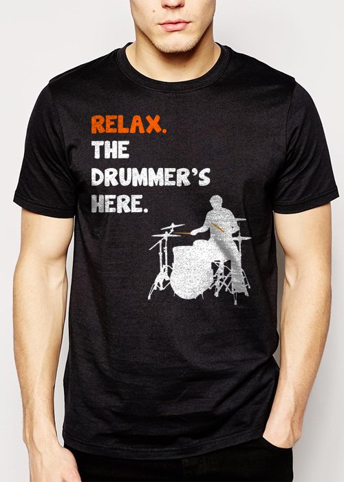Best Buy Relax The Drummer's Here Men Adult T-Shirt Sz S-2XL