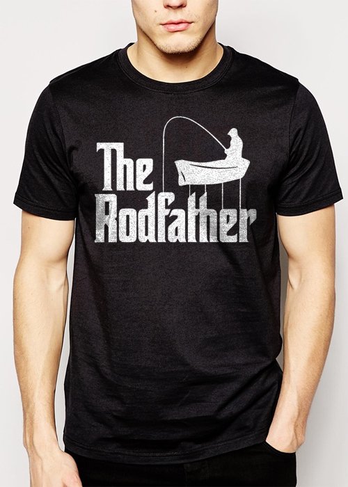 Best Buy The Rodfather Pun Parody Fishing Men Adult T-Shirt Sz S-2XL