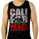 California Republic state Bear Flag Men Black Tank Top Sleeveless