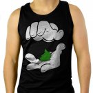 Cartoon Hands Pinch Pot Weed Swag Men Black Tank Top Sleeveless