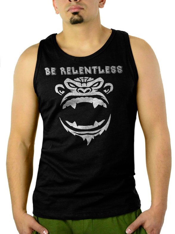 BE RELENTLESS WORKOUT CROSSFIT BEAST MODE Men Black Tank Top Sleeveless