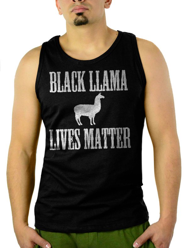 BLACK LLAMA LIVES MATTER Men Black Tank Top Sleeveless