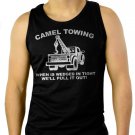 Camel Towing Adult Humor Rude Tow Truck Men Black Tank Top Sleeveless