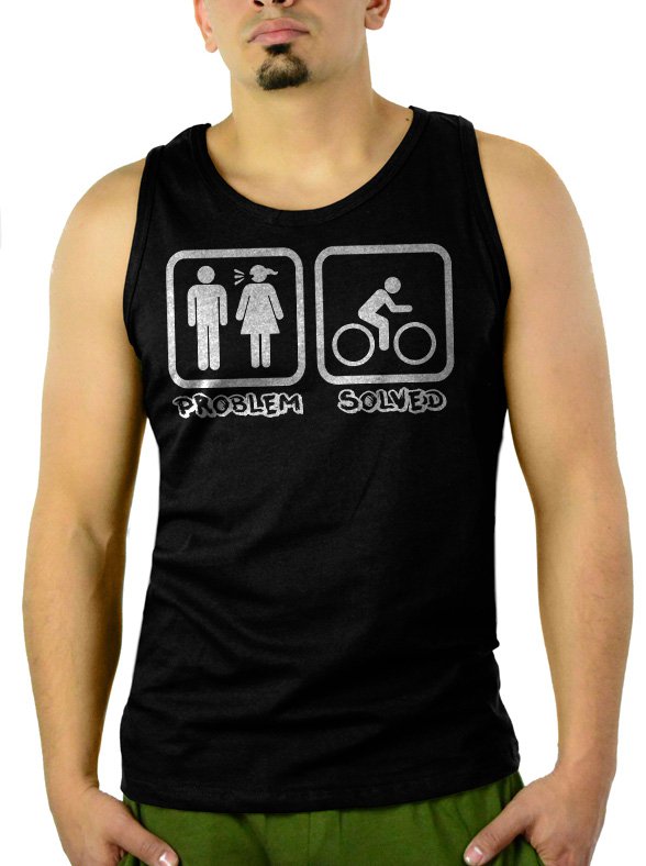 Cycling - Problem Solved Men Black Tank Top Sleeveless