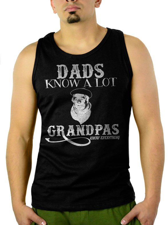 Dads Know ALot Grandpas Know Everything Fathers Day Men Black Tank Top Sleeveless