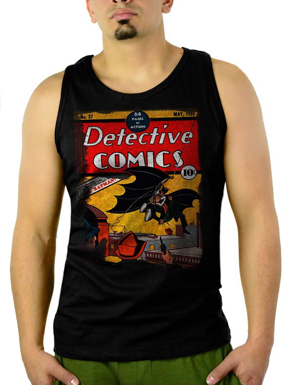 Detective Comics Men Black Tank Top Sleeveless