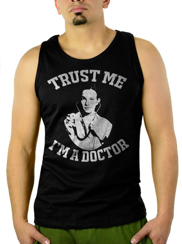 Doogie Howser MD Trust Me I'm A Doctor Neil Patrick Harris Men Black Tank Top Sleeveless
