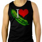 I LOVE PICKLES college funny fried dill sweet bread & butter Men Black Tank Top Sleeveless