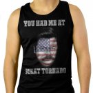 RON SWANSON YOU HAD ME AT MEAT TORNADO Men Black Tank Top Sleeveless