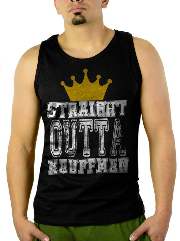 Straight Outta Kauffman Crown Men Black Tank Top Sleeveless