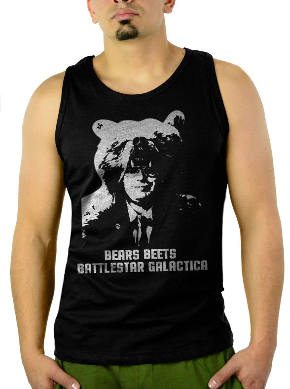 THE OFFICE BEARS BEETS BATTLESTAR GALACTICA Men Black Tank Top Sleeveless