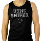USMC SNIPER MILITARY MARINE CORPS VETERAN Men Black Tank Top Sleeveless