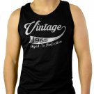 Vintage Year 1965 Funny 50th Birthday Men Black Tank Top Sleeveless