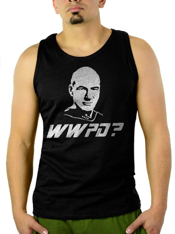 WHAT WOULD PICARD DO-STAR TREK Men Black Tank Top Sleeveless