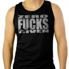 ZERO FCKS GIVEN Men Black Tank Top Sleeveless