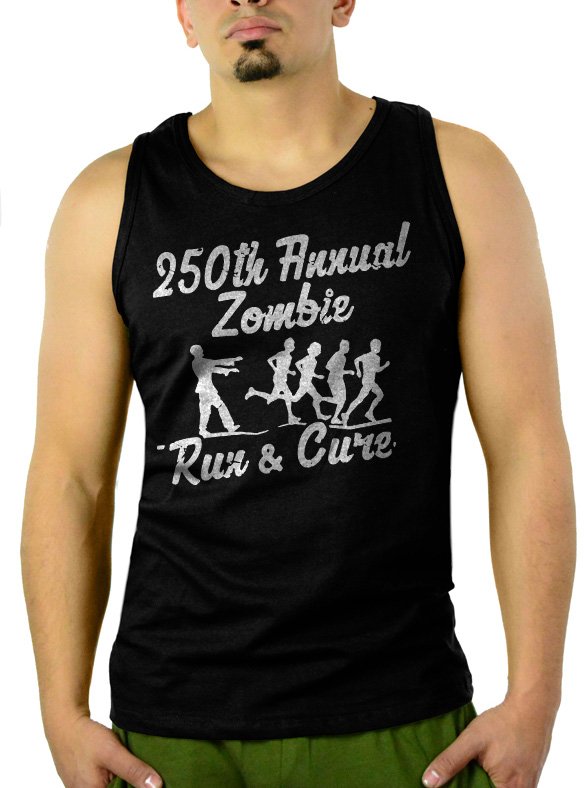 250th Annual Zombie Run for the Cure Walking Dead Men Black Tank Top Sleeveless