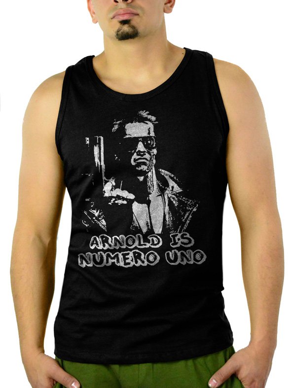 ARNOLD IS NUMERO UNO Men Black Tank Top Sleeveless