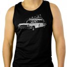 Ecto 1 ghostbusters, hearse, 80s Men Black Tank Top Sleeveless