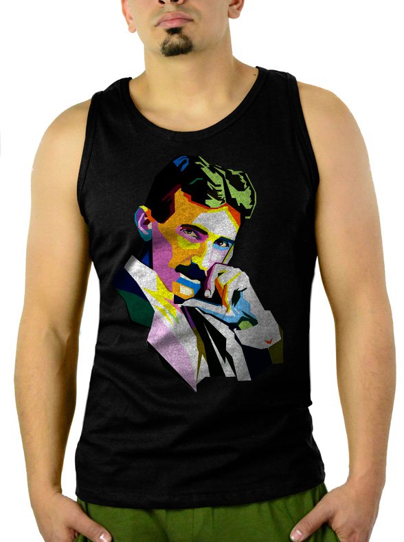 Nikola Tesla Men Black Tank Top Sleeveless