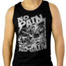 NO PAIN NO GAIN GYM Men Black Tank Top Sleeveless