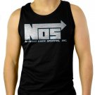 NOS Nitrous Oxide Systems Inc Tuning Drag Men Black Tank Top Sleeveless