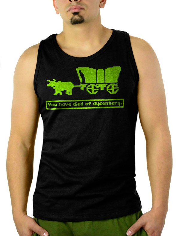 Oregon Trail You Have Died of Dysentery Men Black Tank Top Sleeveless