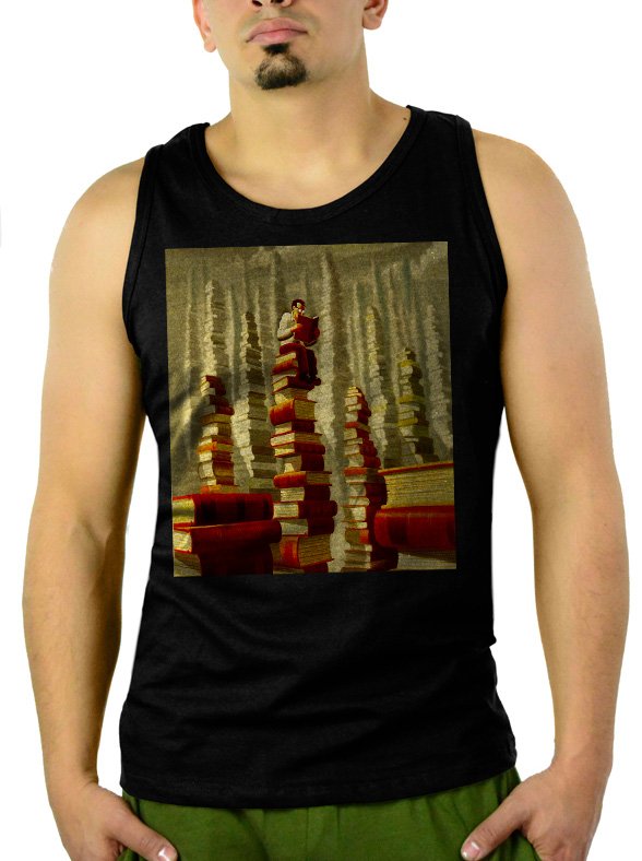 Read Books Artwork Men Black Tank Top Sleeveless