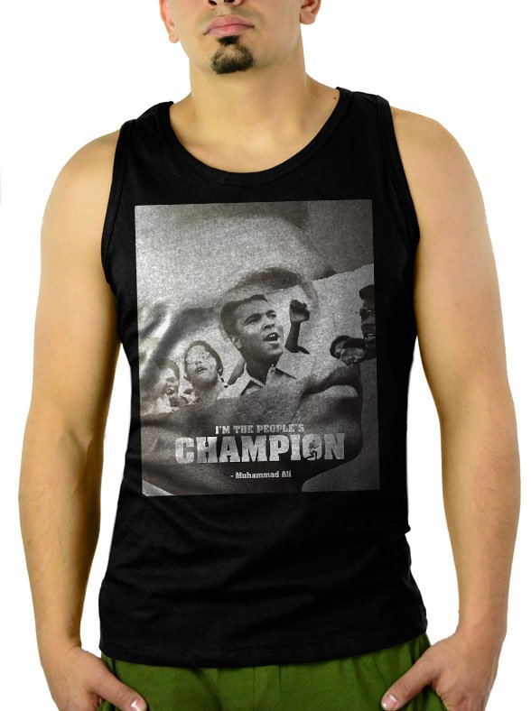 RETRO MUHAMMAD ALI BOXING LEGEND Men Black Tank Top Sleeveless