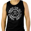 TRAIN HARD GYM MMA Street Bodybuilding Men Black Tank Top Sleeveless