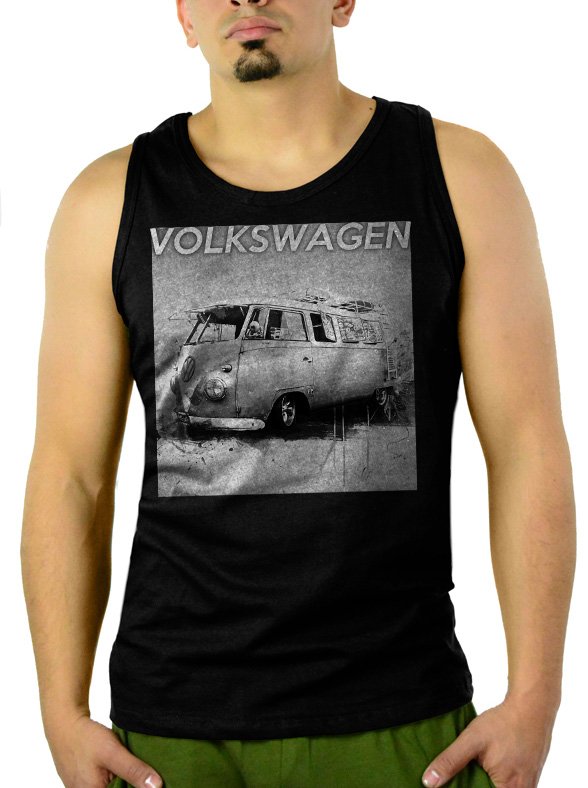 VW volkswagen camper van kombie bus Men Black Tank Top Sleeveless
