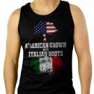 American Grown with Italian Roots Men Black Tank Top Sleeveless