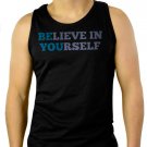 BELIEVE IN YOURSELF Men Black Tank Top Sleeveless