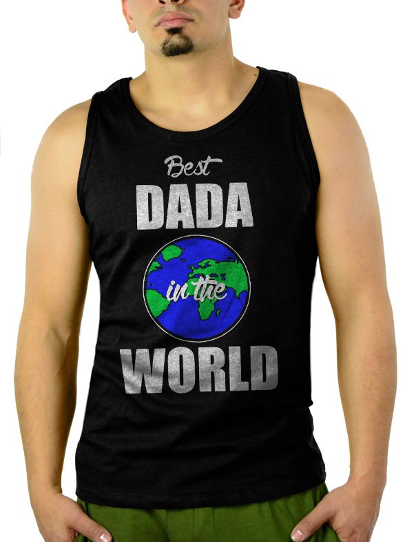 Best DADA in the World Fathers Day Gift Present Men Black Tank Top Sleeveless