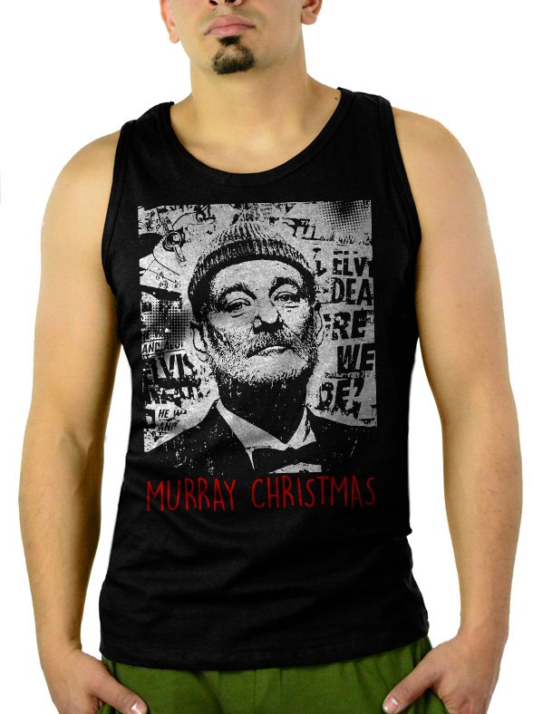 Bill Murray Christmas Funny Men Black Tank Top Sleeveless
