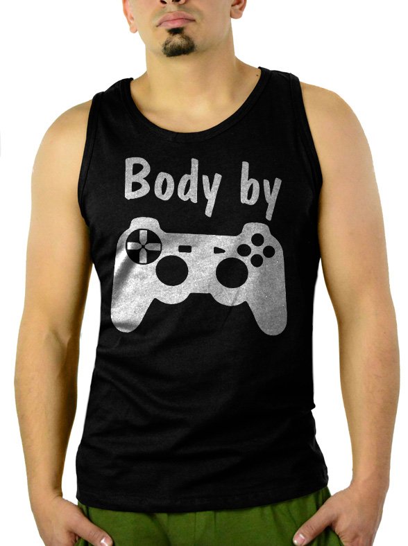 Body by Video Games Men Black Tank Top Sleeveless